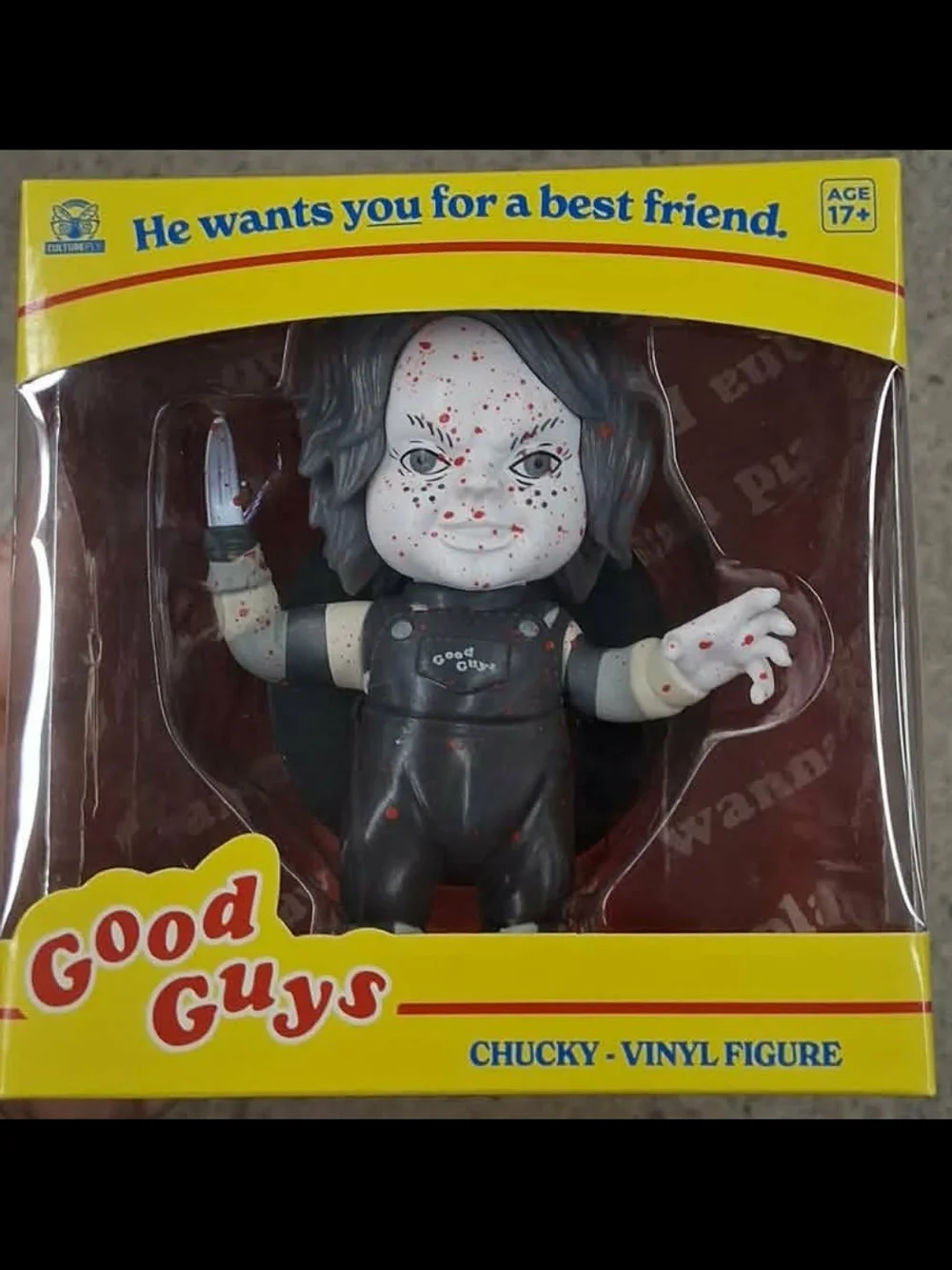 New Good Guys Chucky Vinyl Figure - Black and White